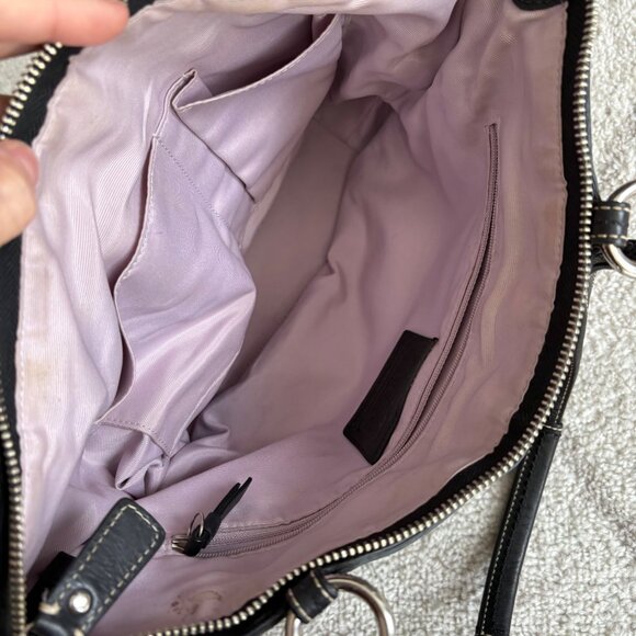 Coach Legacy Black Canvas Tote Bag Horse & Carriage Graphic Print Est. 1941 - Picture 6 of 7